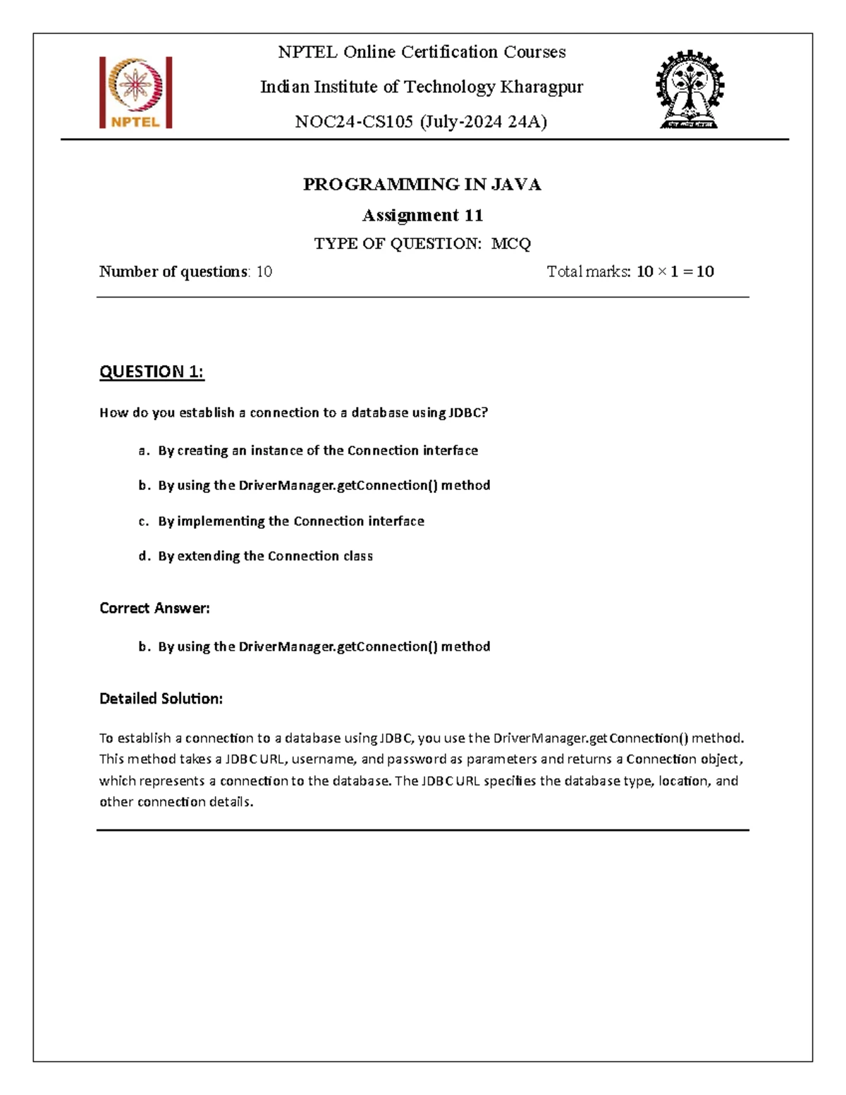 24A - W08 - MCQ - Final Exam - Java GUI Concepts and AWT - Studocu