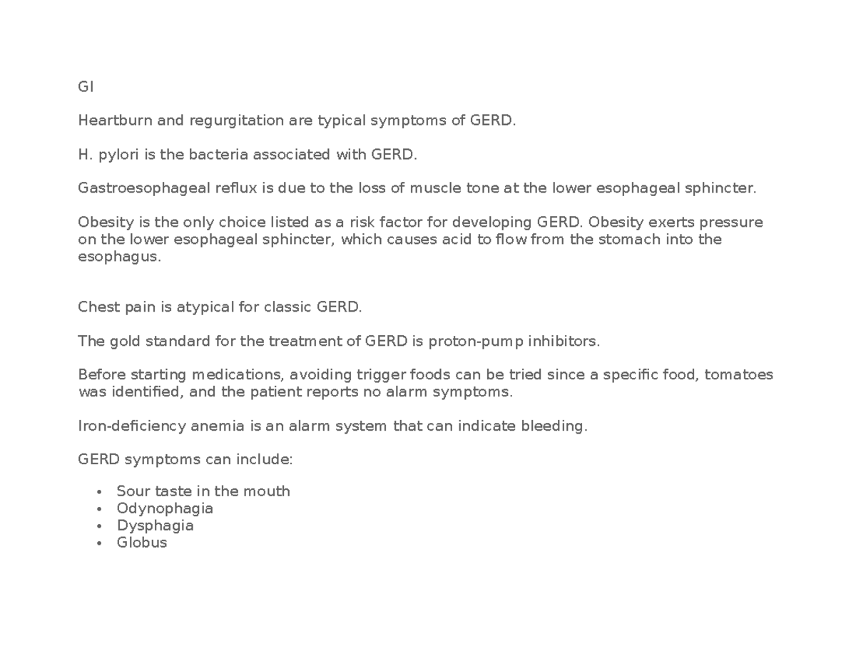 Week 5 GI-Adapt: Key Insights on GERD and Related Disorders - Studocu