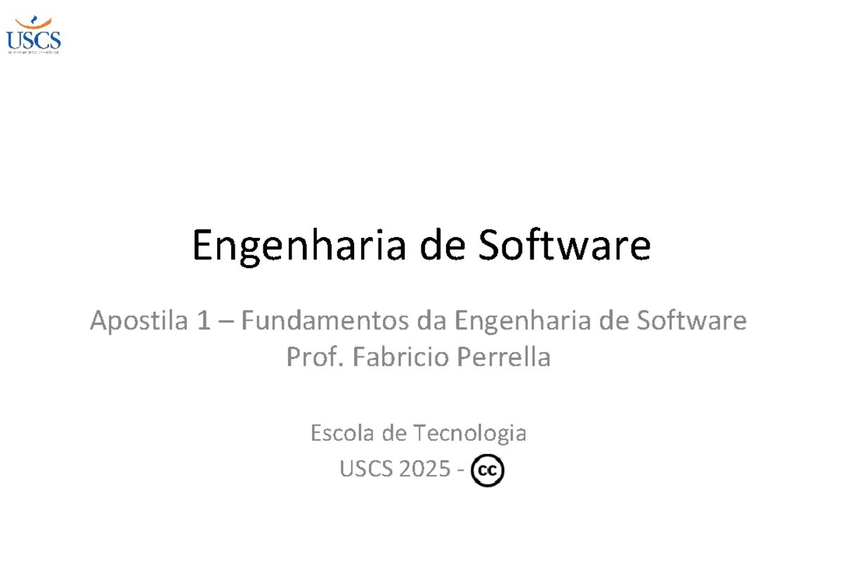Engenharia de Software - Apostila 1: Fundamentos e Práticas (ES 2025 ...