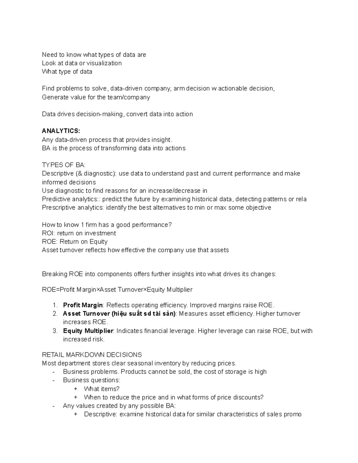 Business Analysis - Topic 1: Data-Driven Decision Making - Studocu