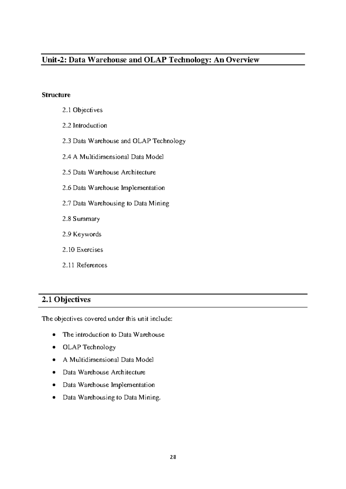 DMW UNIT 6 - OLAP in the Data Warehouse: A Multidimensional Data Model ...