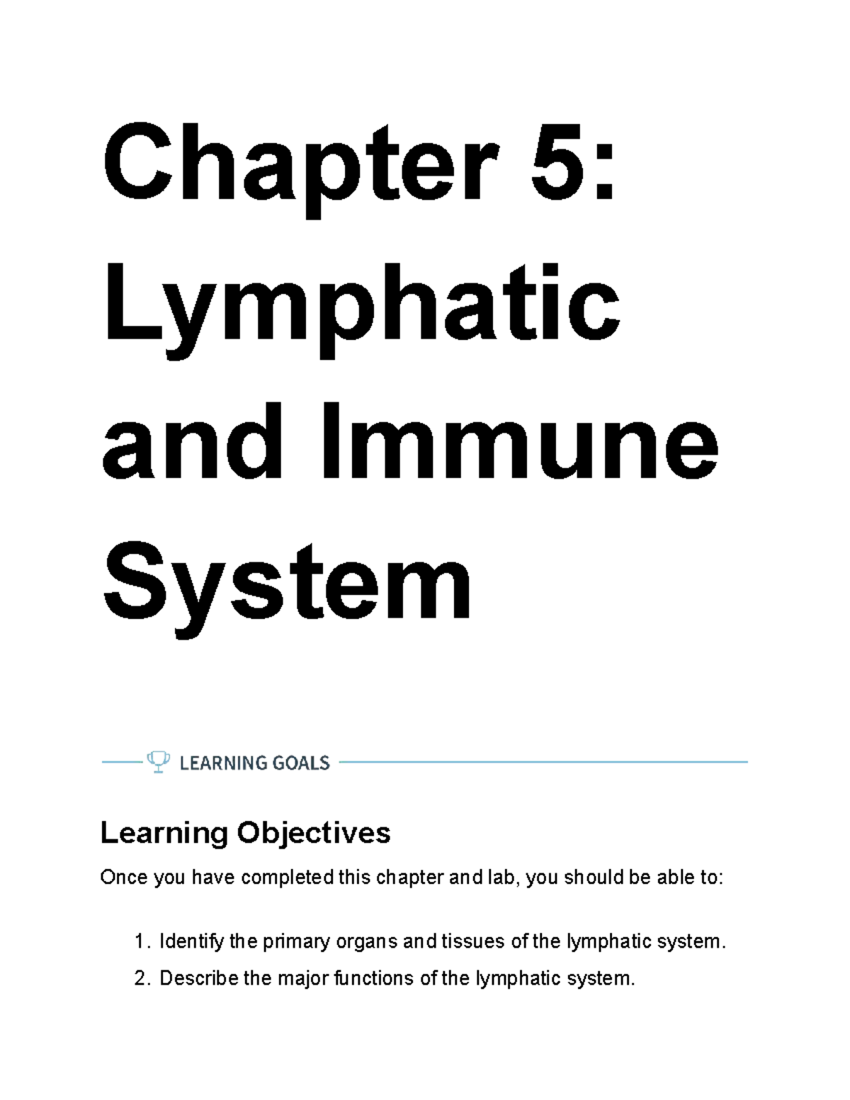 Chapter 5: Lymphatic and Immune System Overview - Studocu