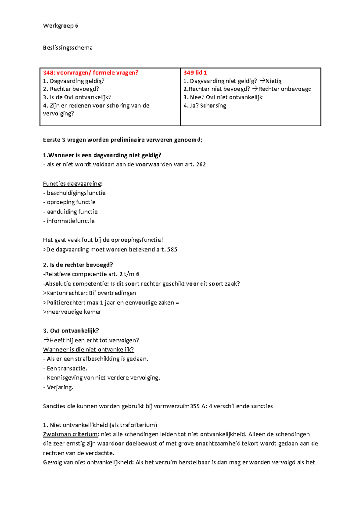 Inleiding Strafrecht: Beslissingsschema & Hoofdvragen voor Vervolging ...