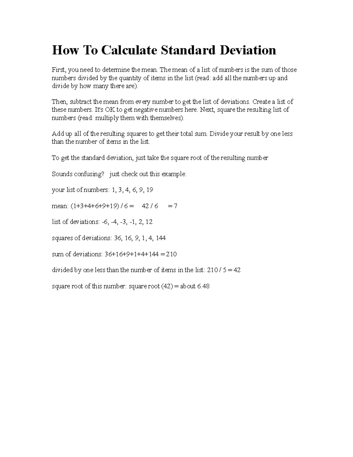 How to Calculate Standard Deviation - How To Calculate Standard ...