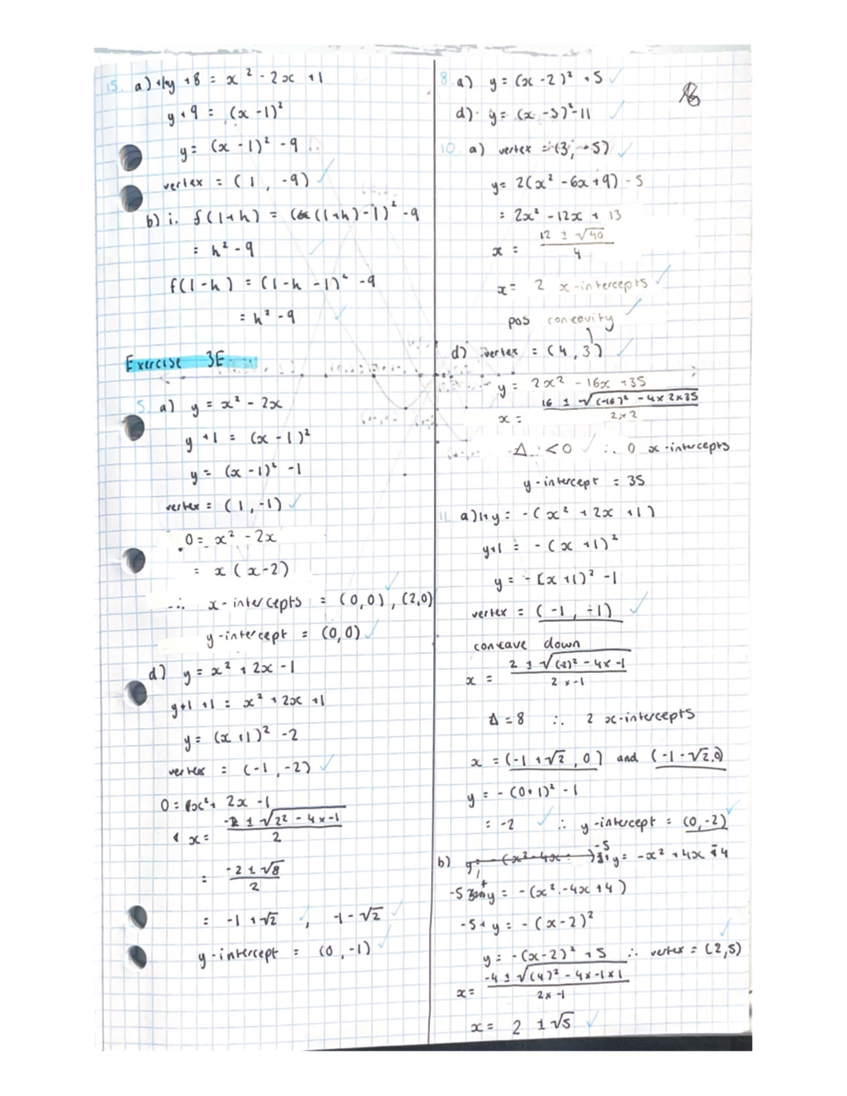 3E + 3F - Calculus + algebra - is 8) y+9 : (x - 1) to 10) vertex vertex ...