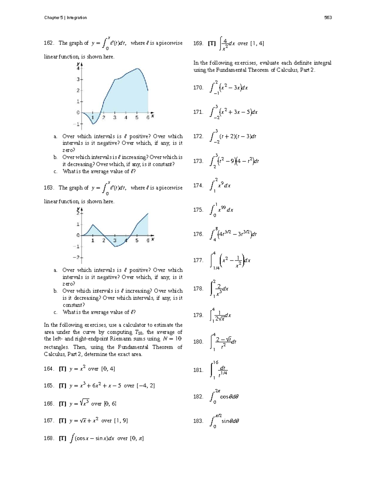 Chapter 5: Integration Analysis and Applications (Calc 563) - Studocu