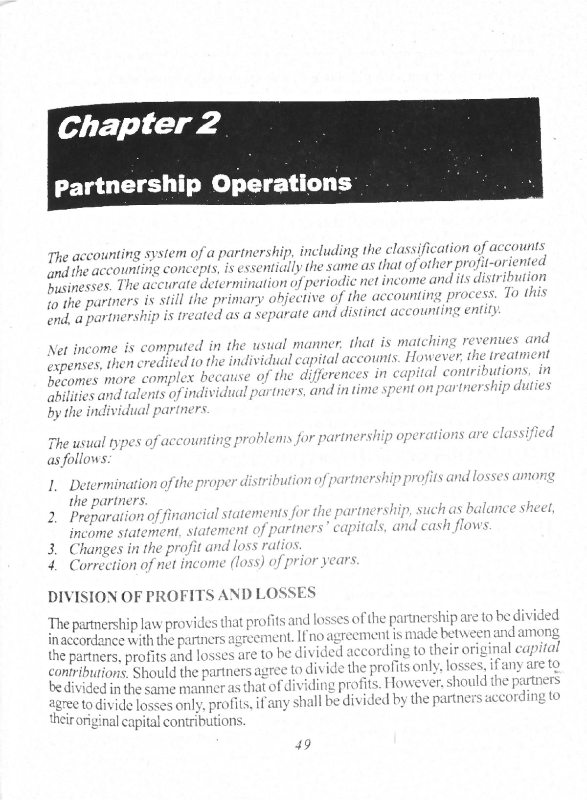 Operation- Peralta - yes - Chapter 2 Partnership Operations The ...