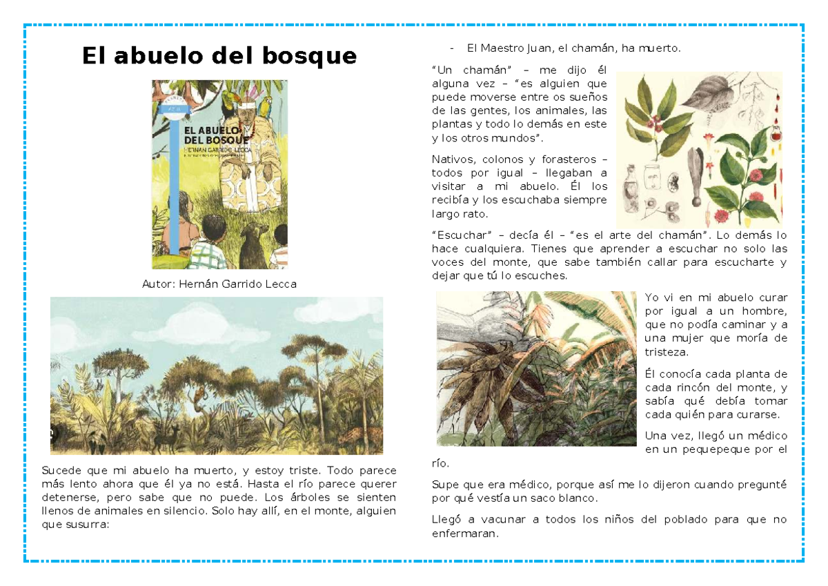Comprensión Lectora: El Abuelo del Bosque - Análisis y Reflexiones - Document Preview