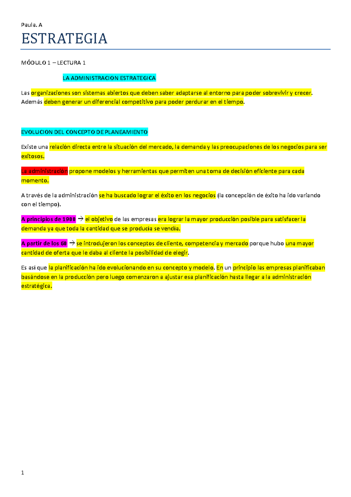 Resumen de Estrategia Módulo 1 y 2 - Primer Parcial 250725 - Studocu