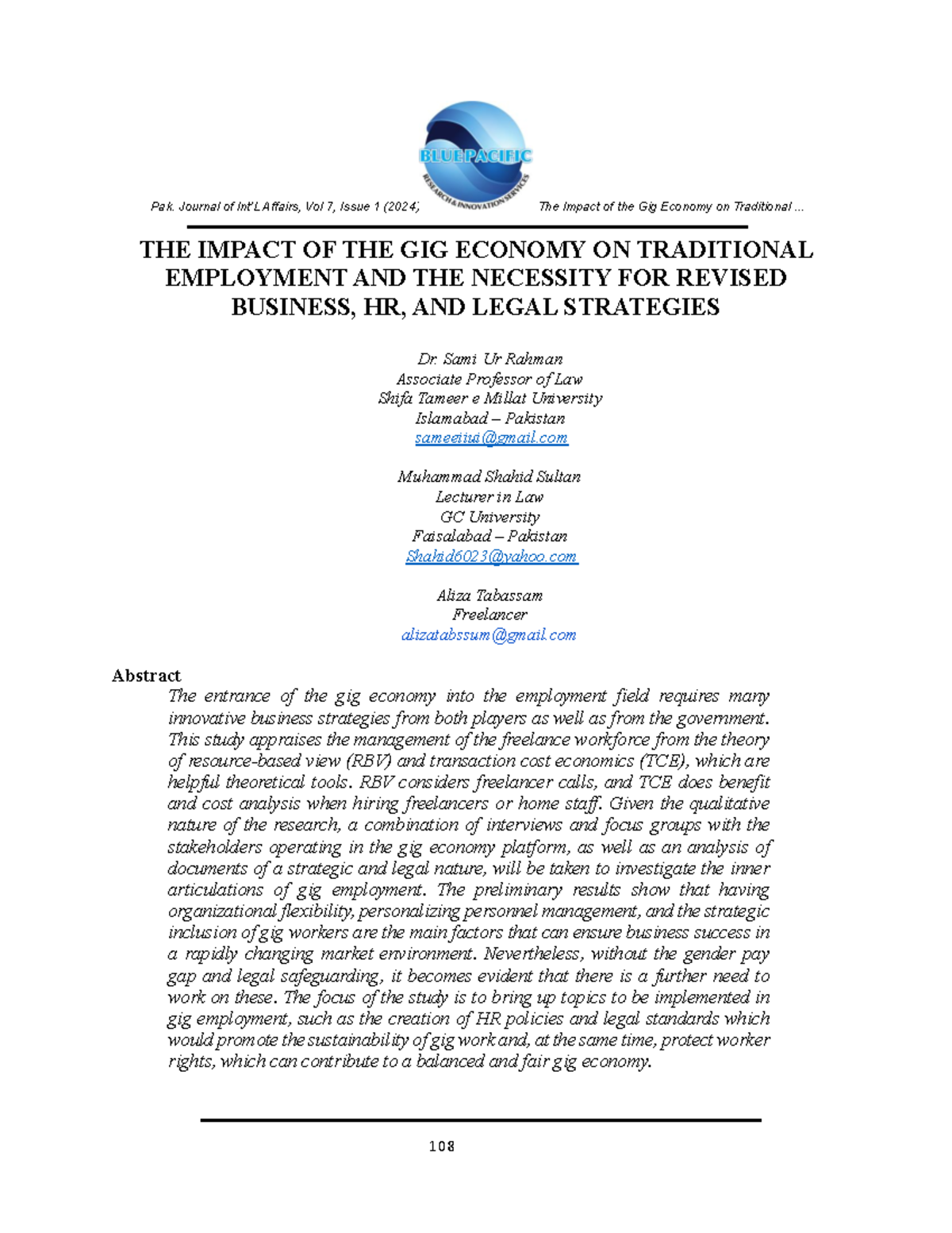 The Impact of the Gig Economy on Traditional Employment: Strategies for ...