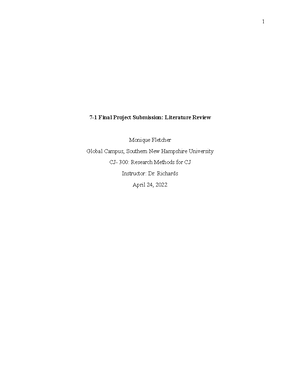 5-1 Milestone Three - Running head: METHODOLOGY 1 5-1 Final Project ...