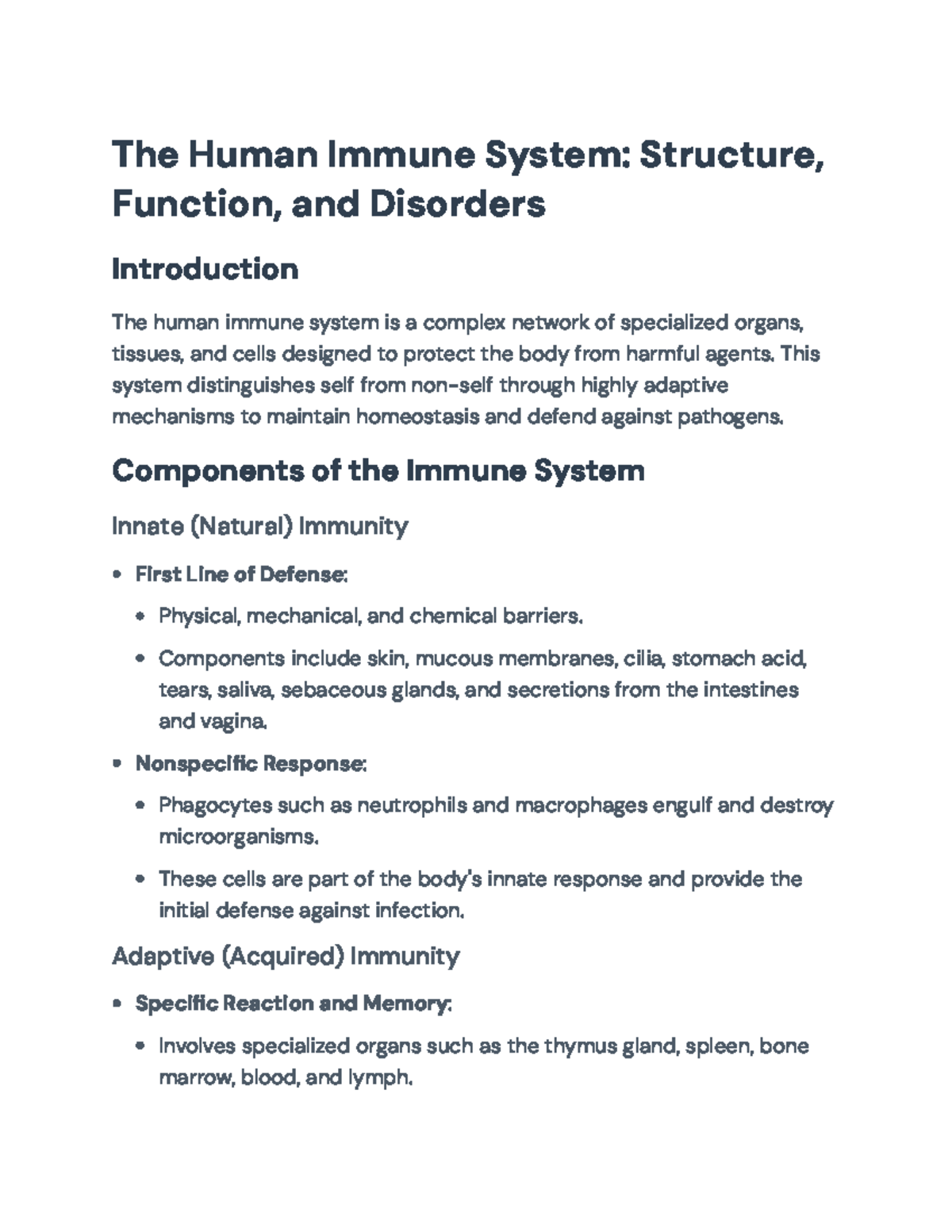 Human Immune System Overview: Structure, Function & Disorders - The ...