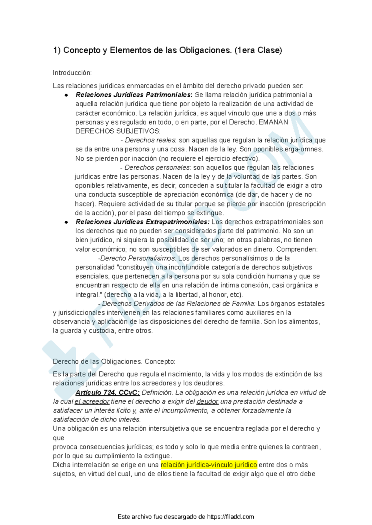 Resumen de Conceptos y Elementos de las Obligaciones - FI LA DD .C OM ...