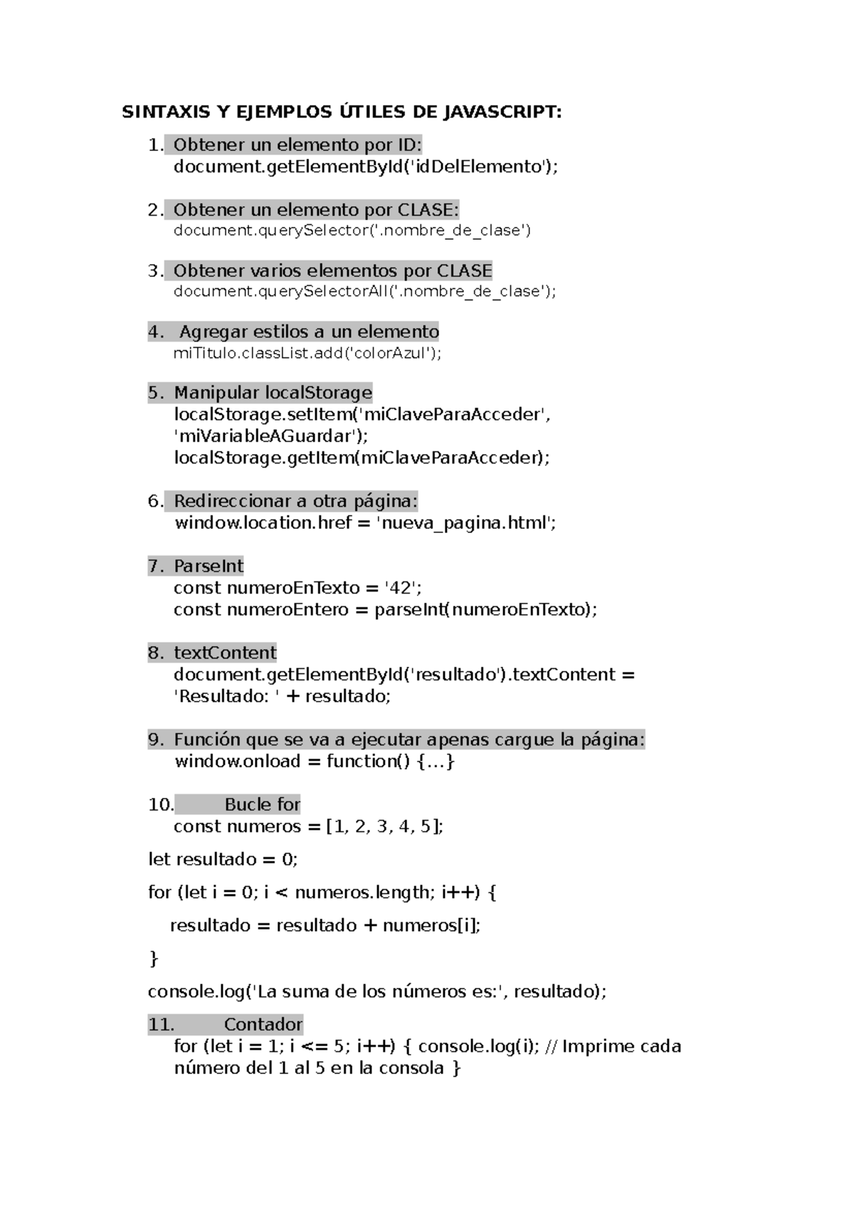 Sintaxis y Ejemplos Útiles de JavaScript: Guía Práctica para ...