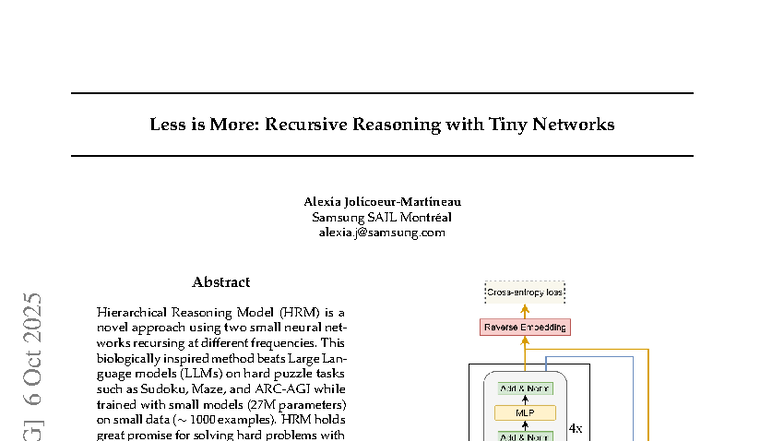 Tiny Recursive Model (TRM): Simplifying Recursive Reasoning in AI - Studocu