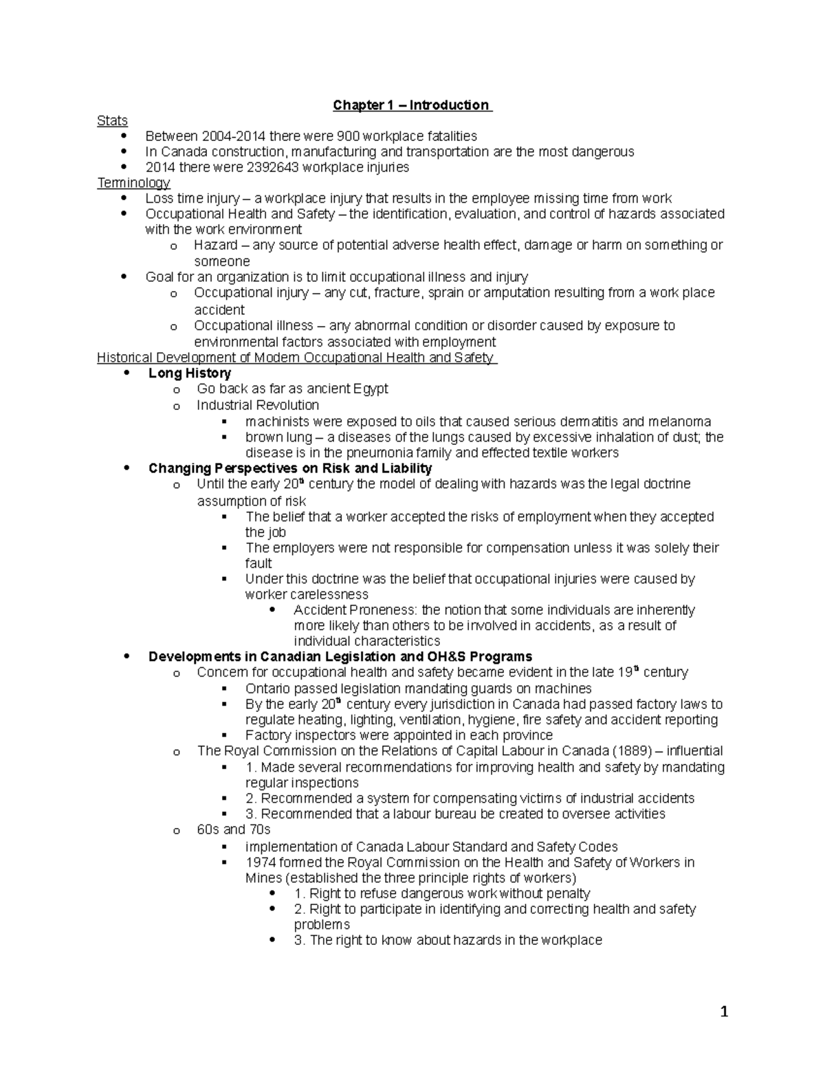 MOS 3344 Midterm Study on Occupational Health and Safety Issues - Studocu