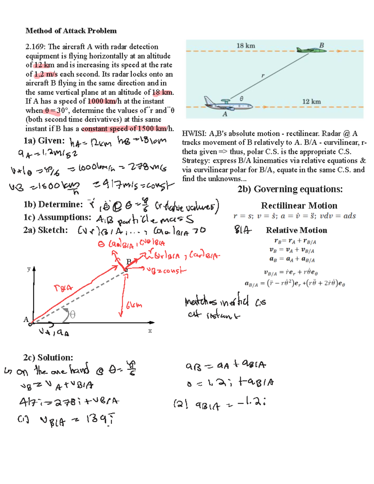 ENGG349 Method of Attack Problem 2.169: Radar Detection Analysis - Studocu