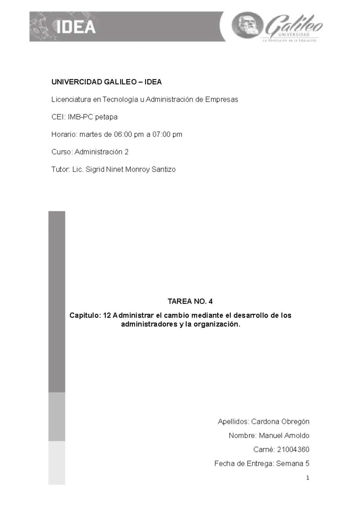 Capítulo 12: Administración del Cambio y Desarrollo Organizacional ...
