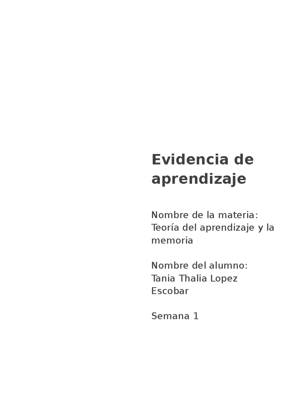 T. Teoría del Aprendizaje y Memoria - Semana 1 Resumen y Ejercicios ...