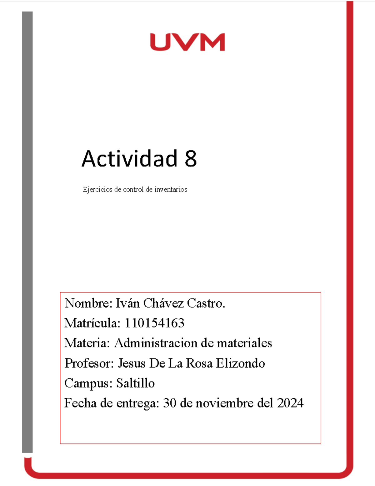 Actividad 8: Control de Inventarios y Análisis ABC en Administracion de ...