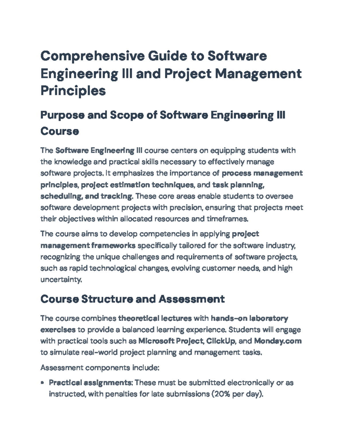 Comprehensive Guide to Software Engineering & Project Management (ENGR ...