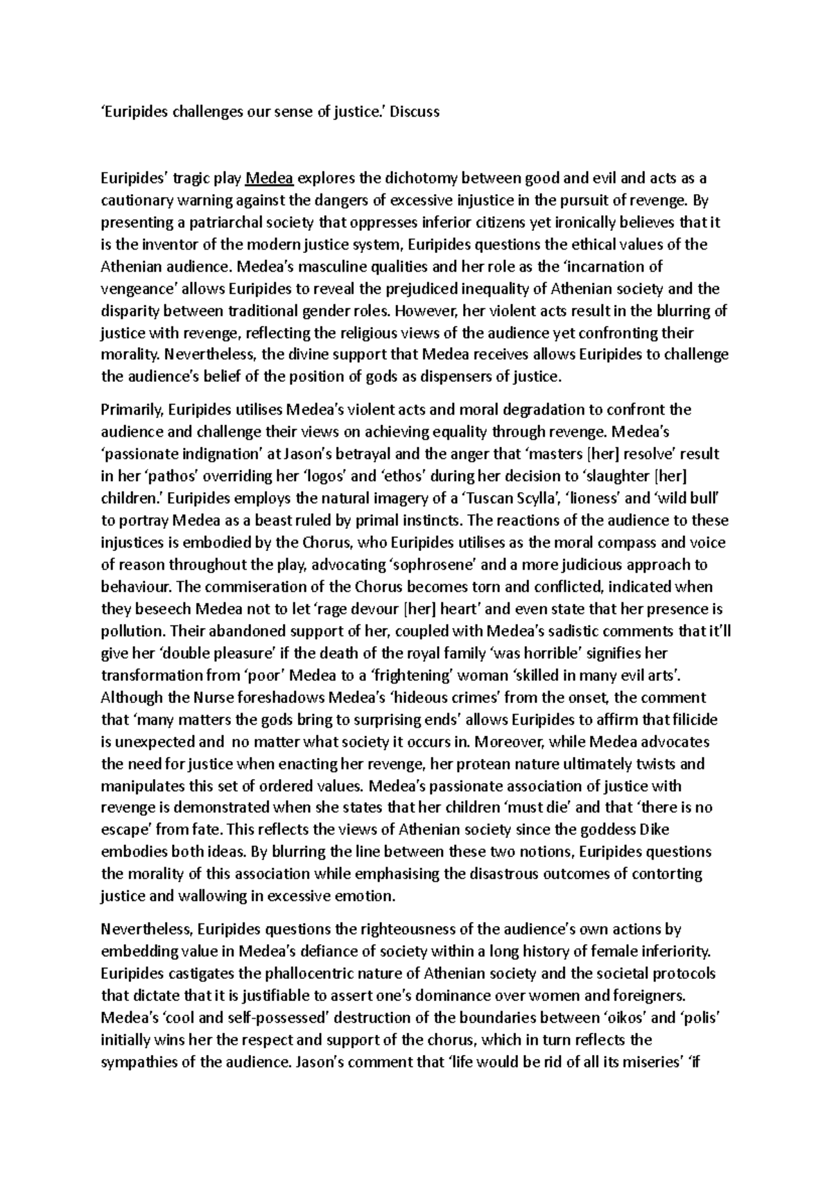 tragödie von euripides 5 buchstaben