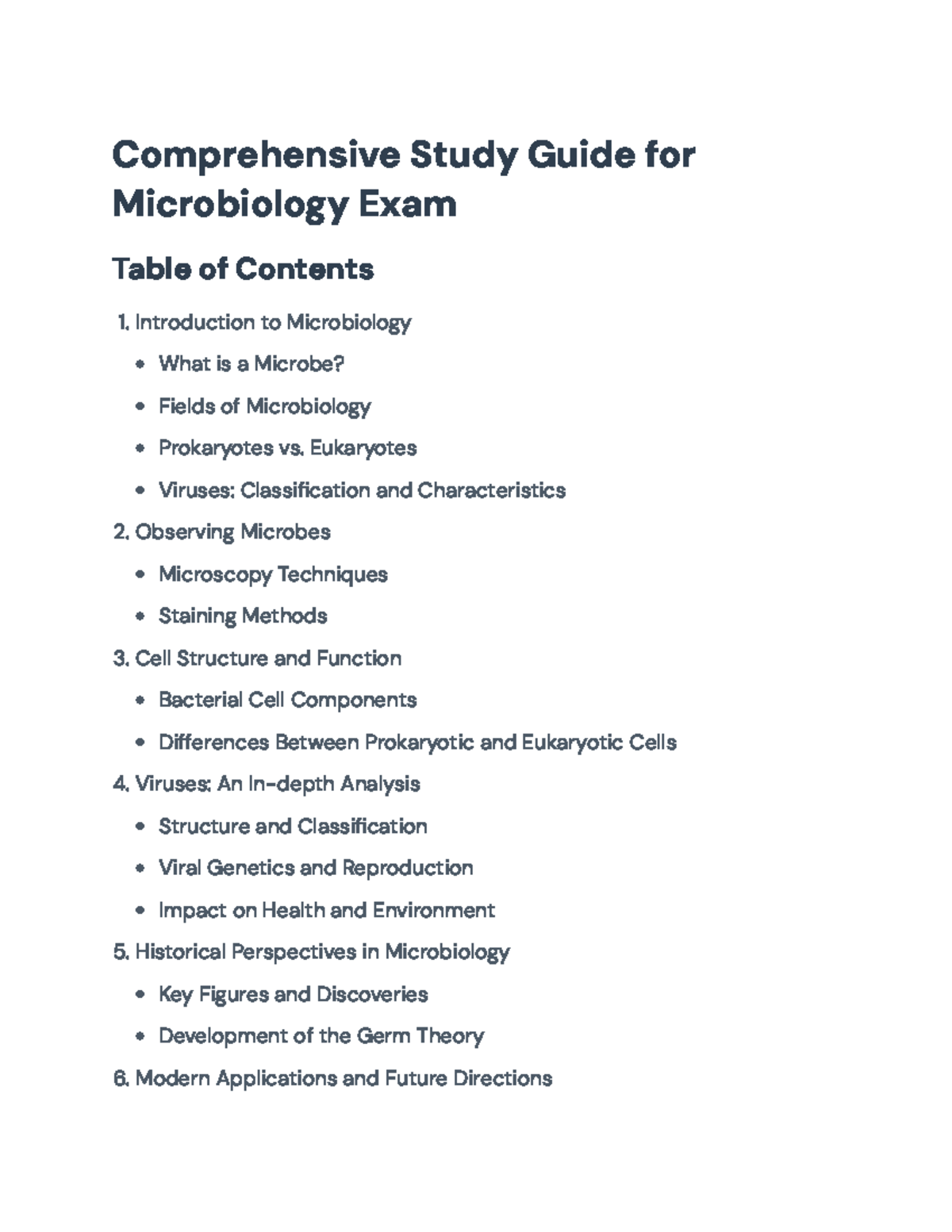 Comprehensive Study Guide for Microbiology Exam 1 (BIOL-311) - Studocu
