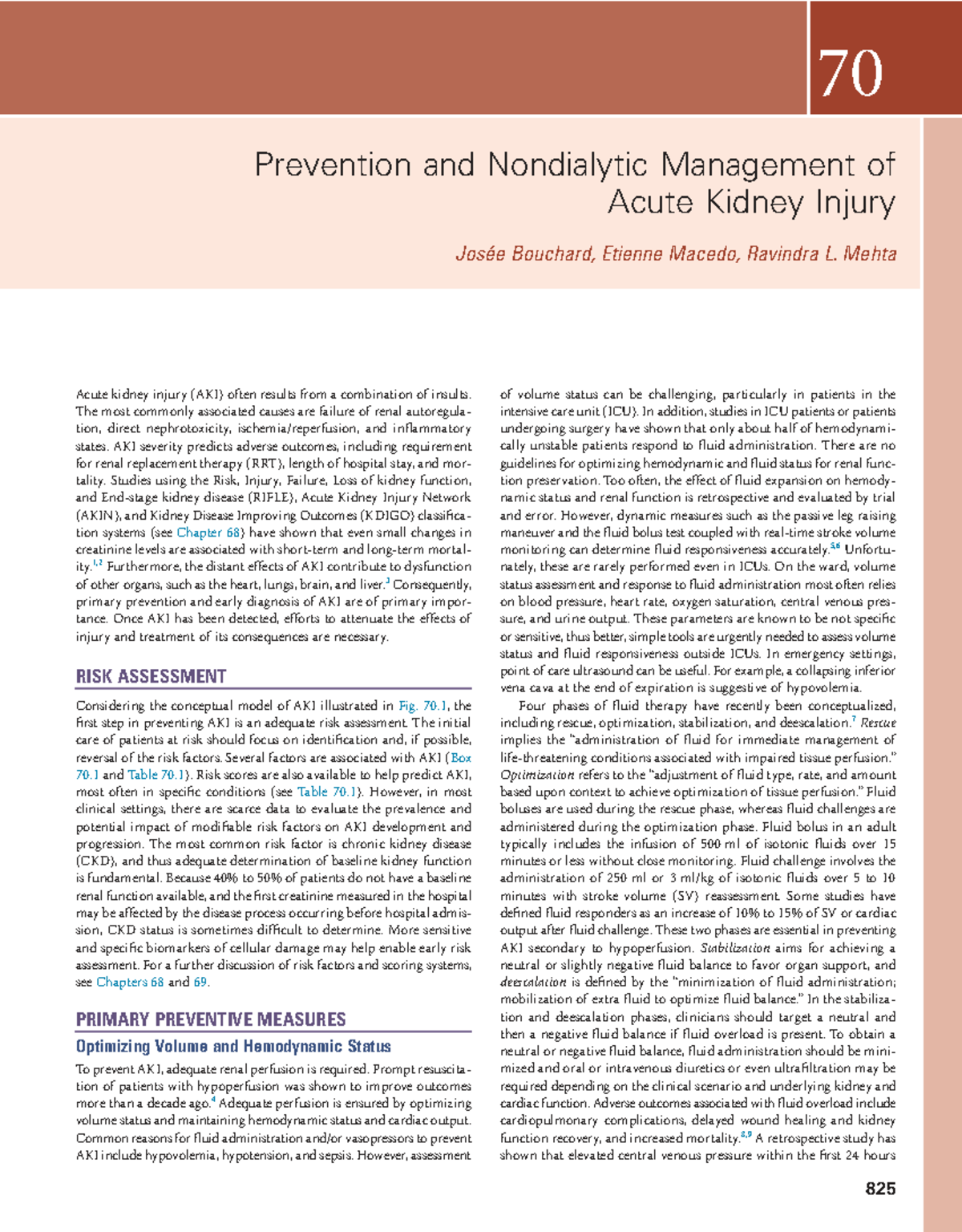 70 Prevention and Nondialytic Management of Acute Kidney Injury: Key ...