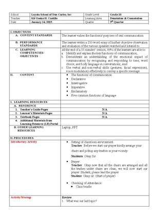 LP - G10 - Connotation & Denotation Lesson Plan - Studocu