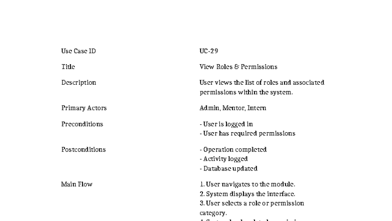 Use Case Documentation: UC29-UC37 Roles, Permissions, and Notifications ...