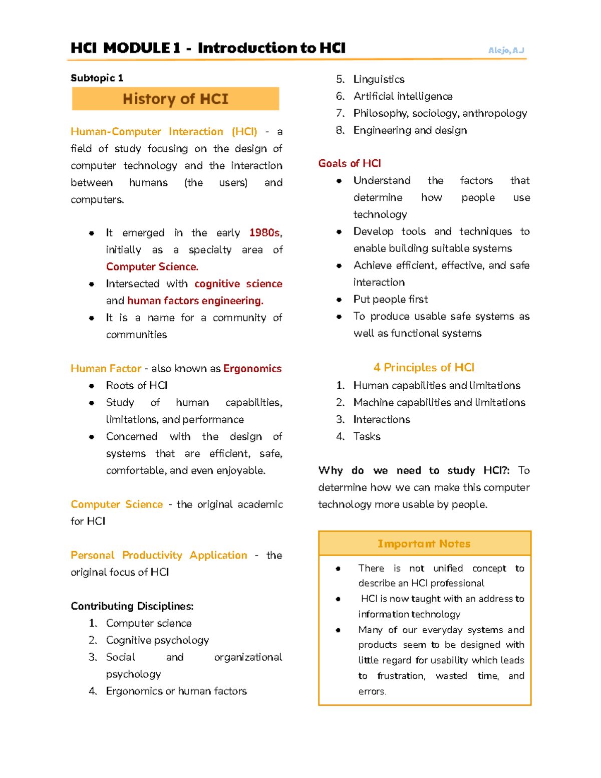 HCI Module 1: Introduction to Human-Computer Interaction - Studocu