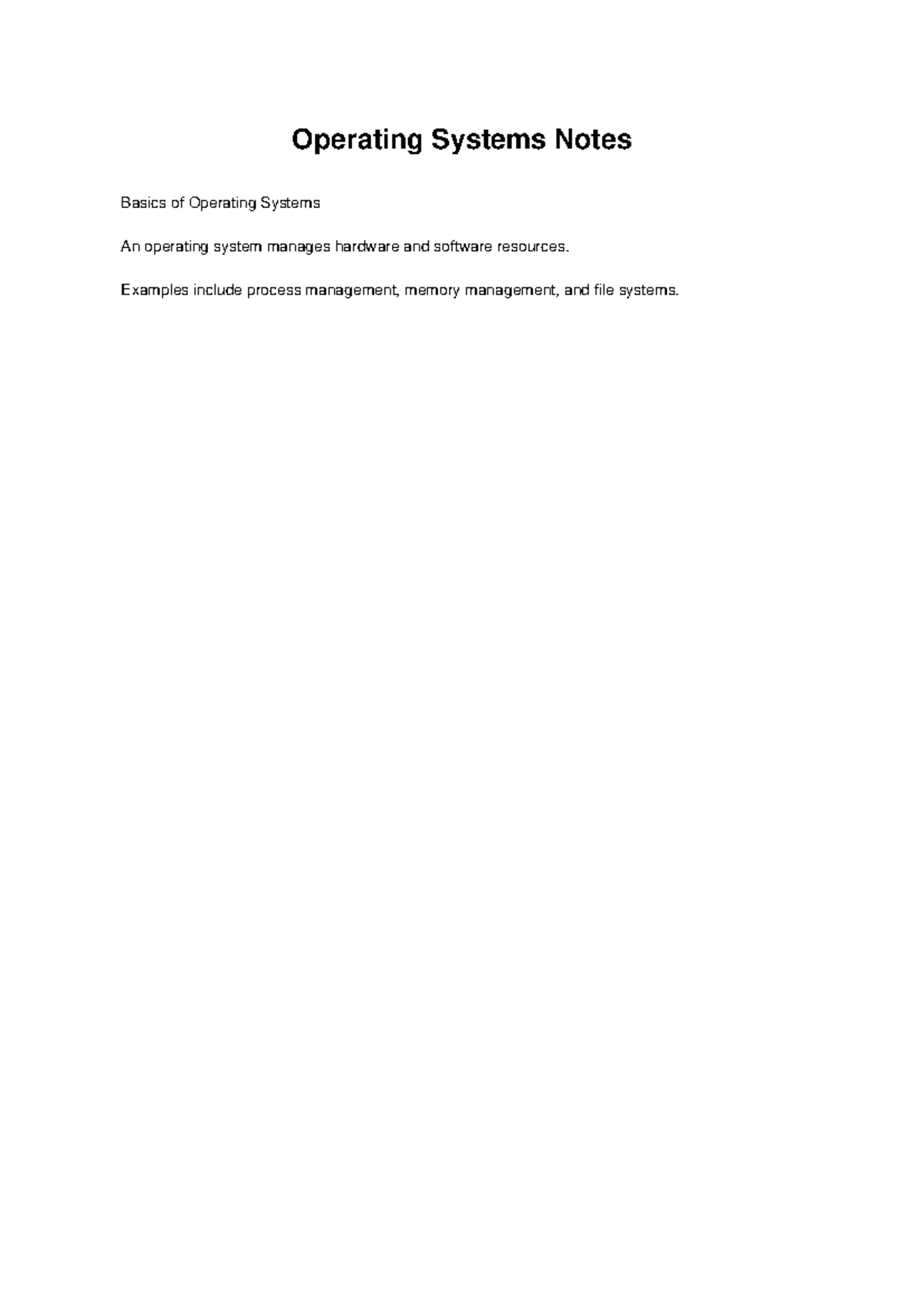 Doc2 Operating Systems - Information Technology - Operating Systems ...