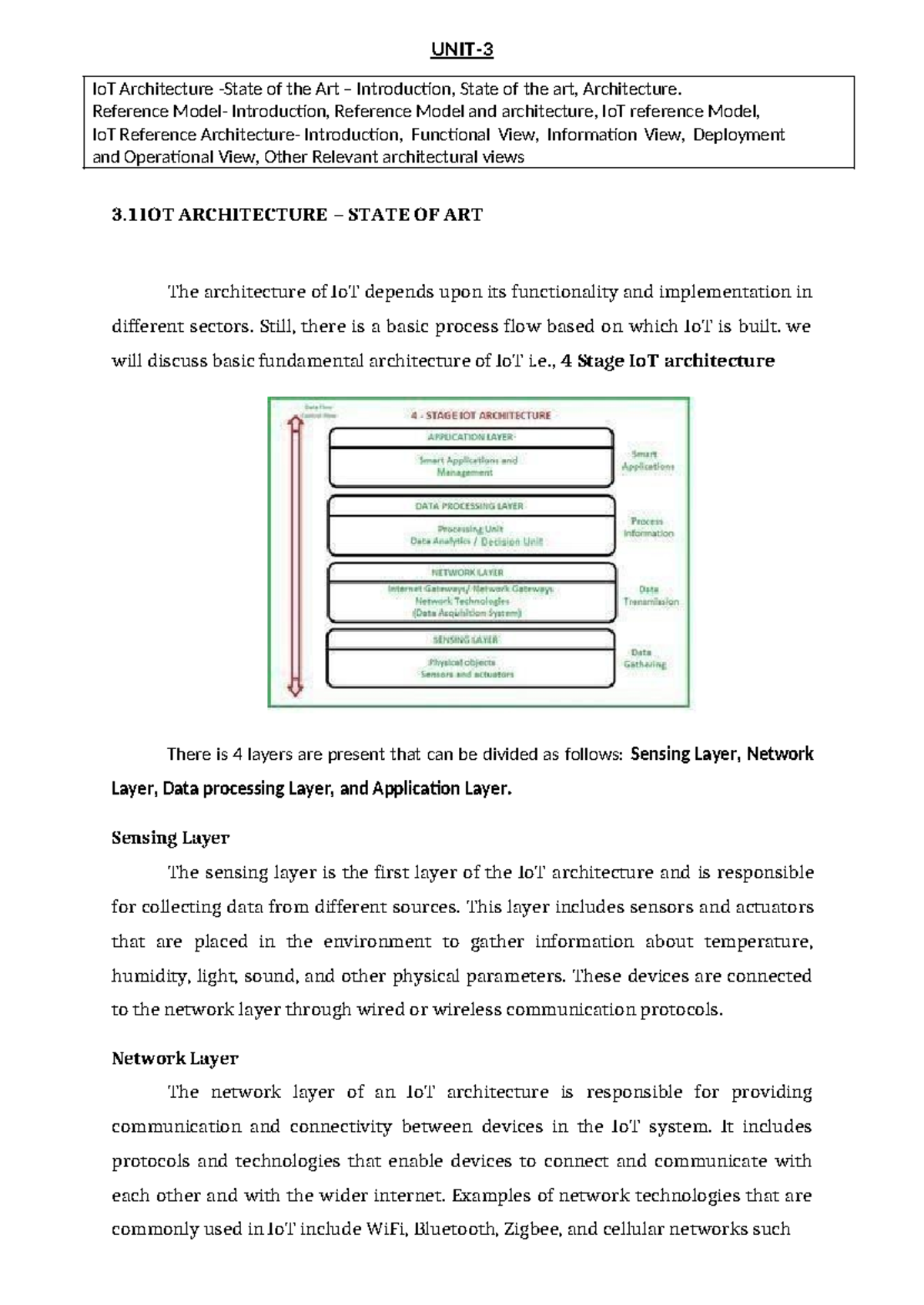 UNIT-3,4&5 - IoT Architecture: Introduction, Models, and Views - Studocu
