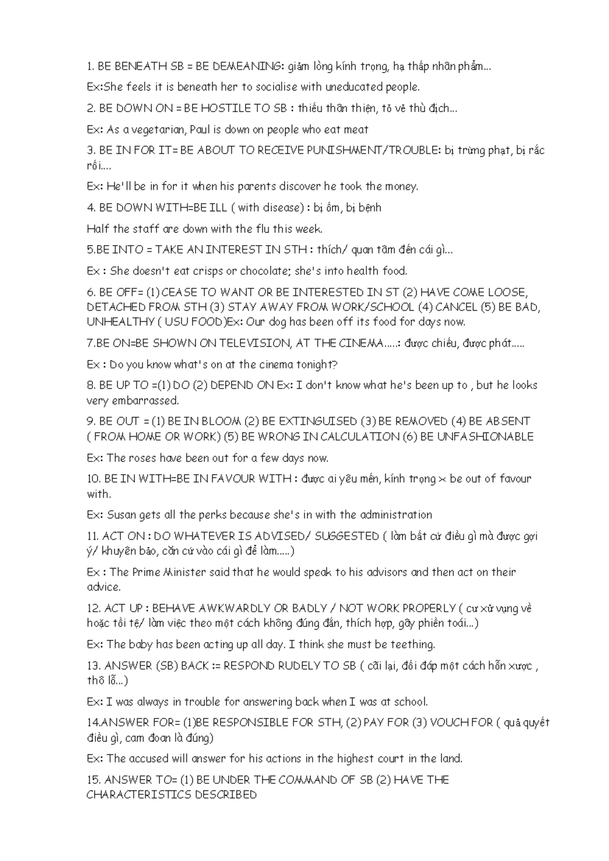 Phrasal Verbs Study Guide: Key Definitions and Examples - Studocu