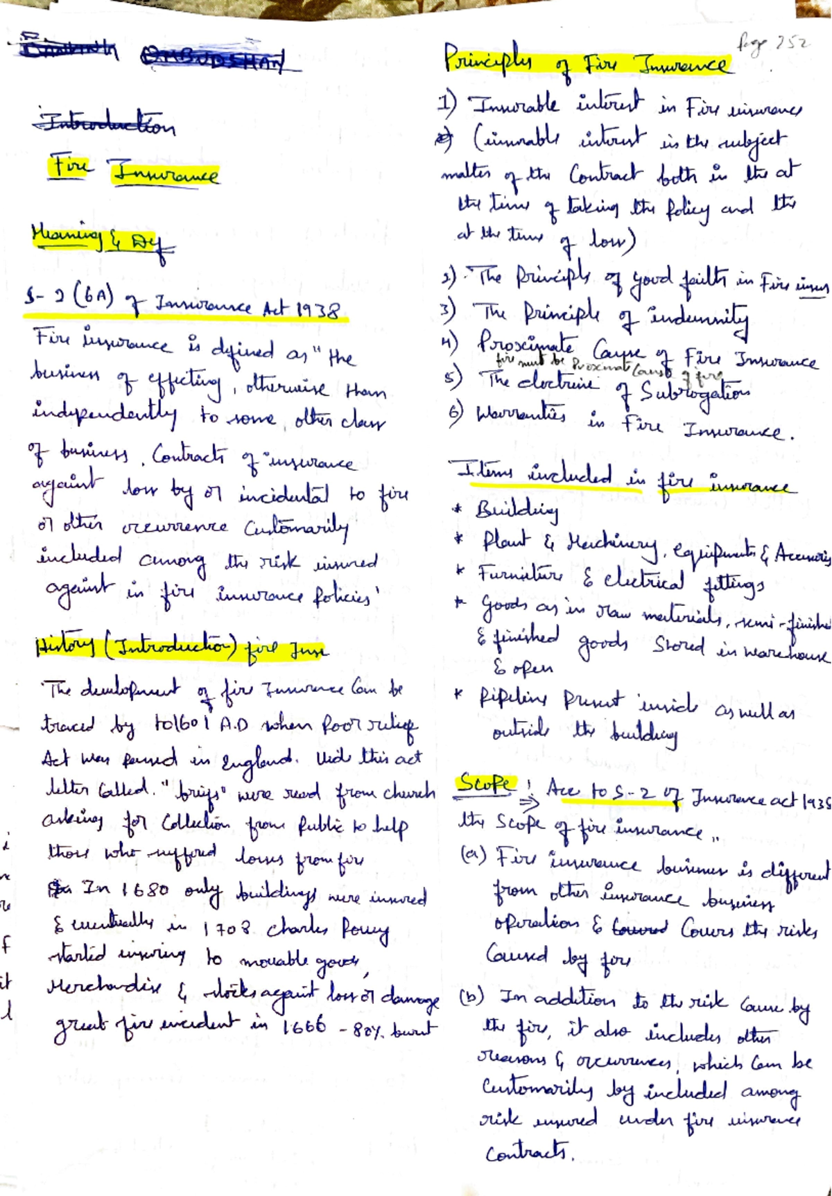 Fire insurance - practice materials - Email Principles of Fire ...