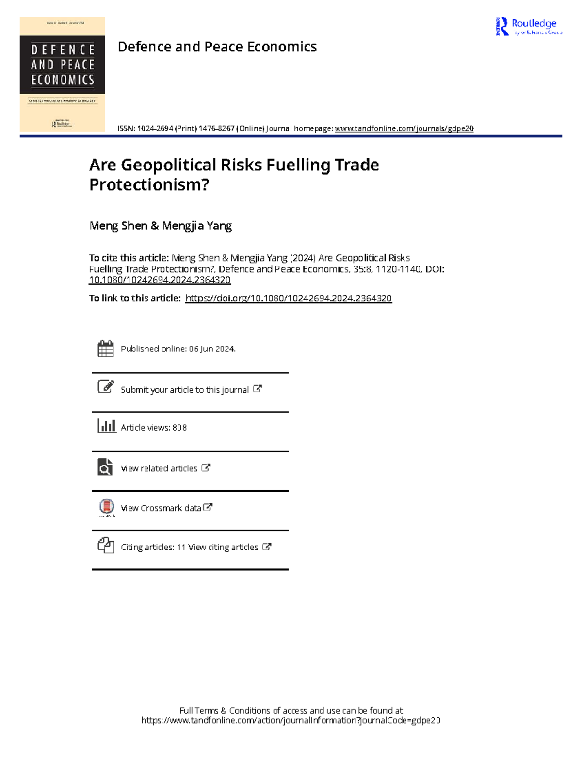 Defence and Peace Economics: Geopolitical Risks & Trade Protectionism ...