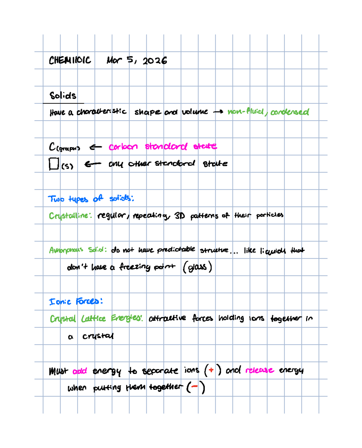 CHEM1101C Lecture 14: Properties and Reactions of Solids - Studocu