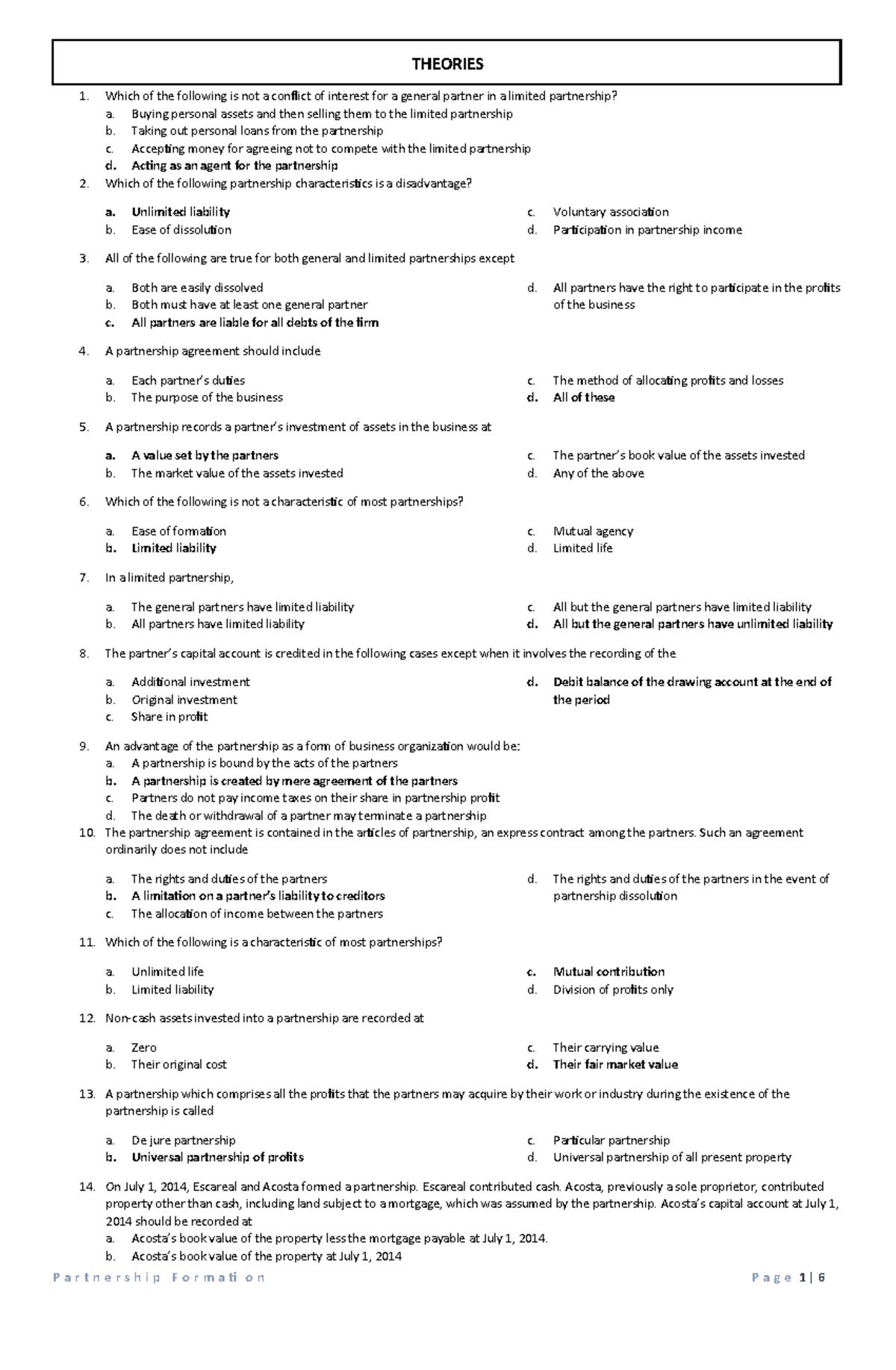 Partnership Formation: Key Concepts and Journal Entries - Studocu