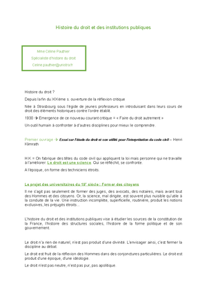 Histoire du Droit - Mme Estelle Rothweiler « Une constitution, c’est un ...