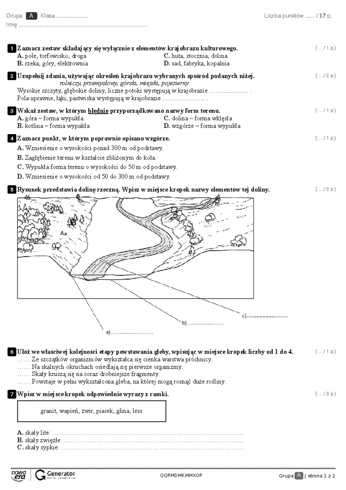 Test Z Przyrody Klasa 4 Organizm Człowieka www.studocu.com
