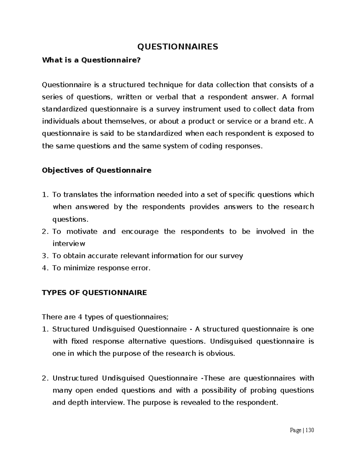 QUESTIONNAIRE AND MEASUREMENT: Understanding Data Collection Techniques ...