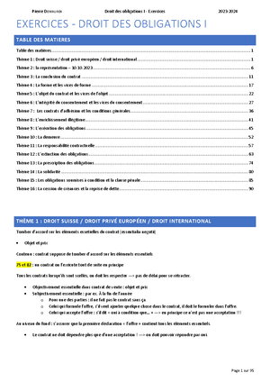 Droit des obligations I - Studocu