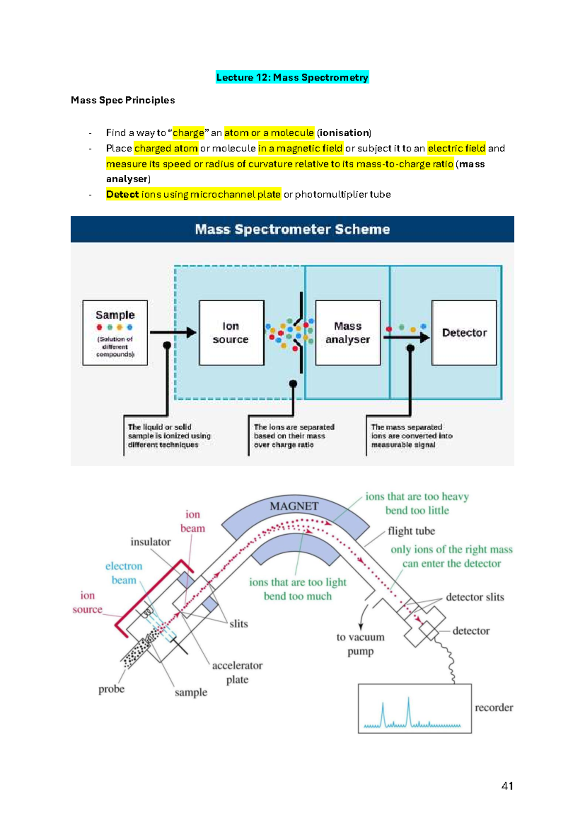 Mass Spectrometry Principles and Techniques - Lecture Notes - Lecture ...