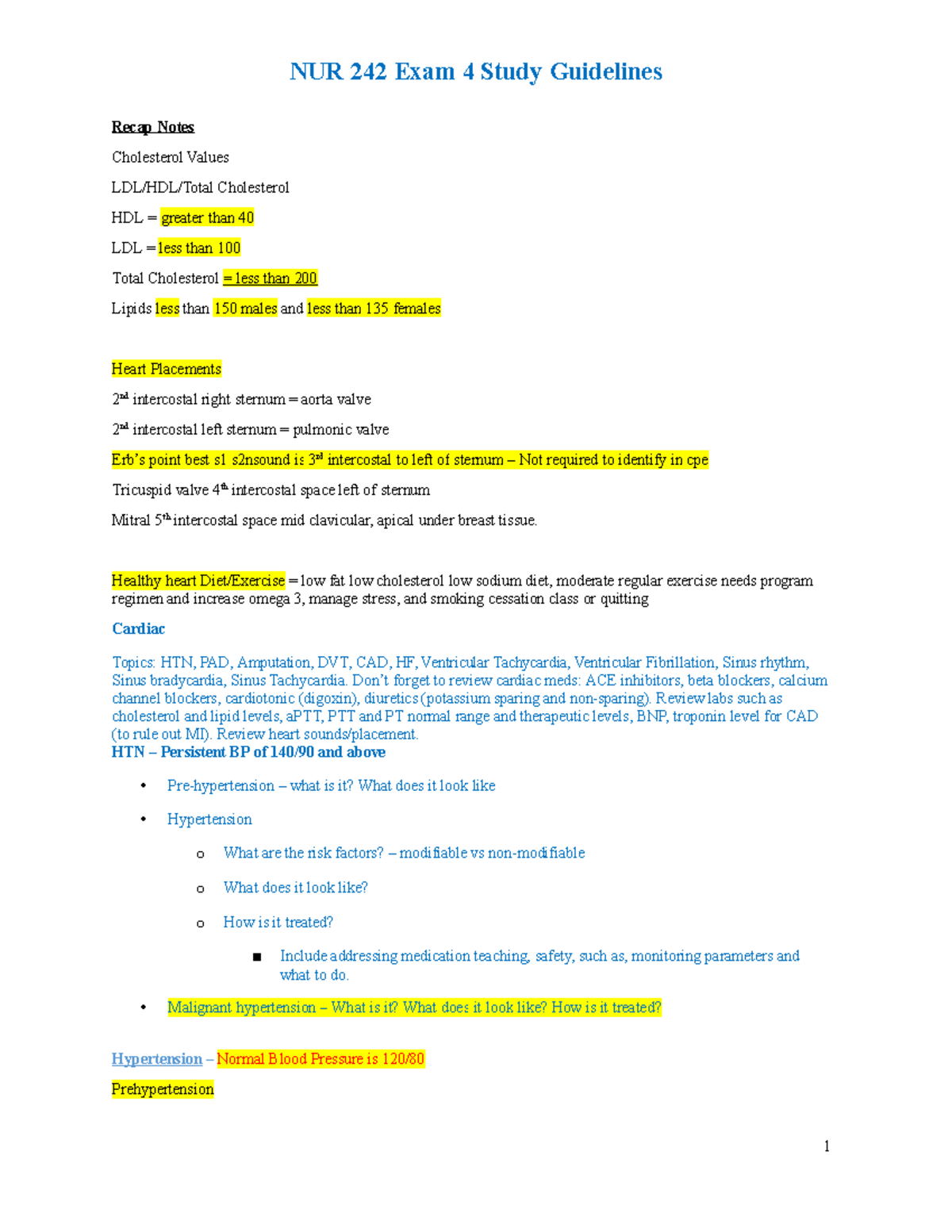NUR 242 Exam 4 Comprehensive Study Guide: Key Concepts & Interventions ...