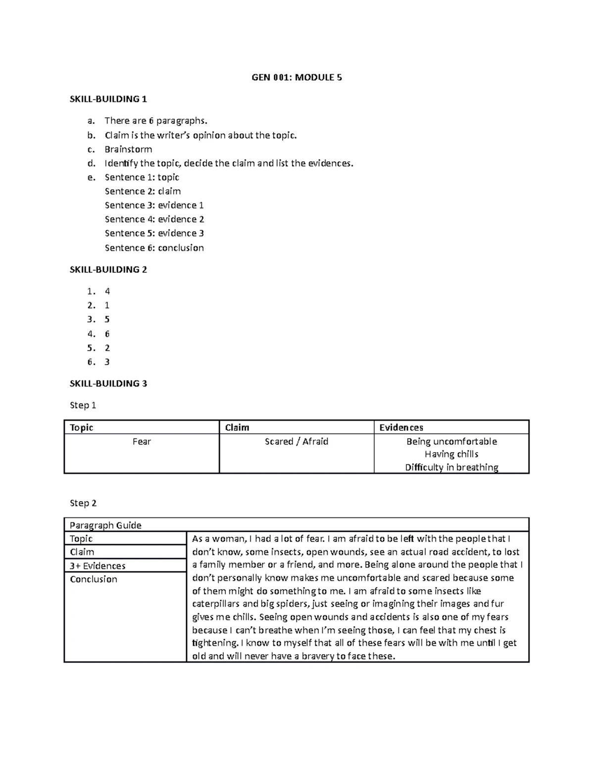 GEN 003 - Lesson 6 - GEN 003: LESSON 6 ACTIVITY 1 What I know Questions ...