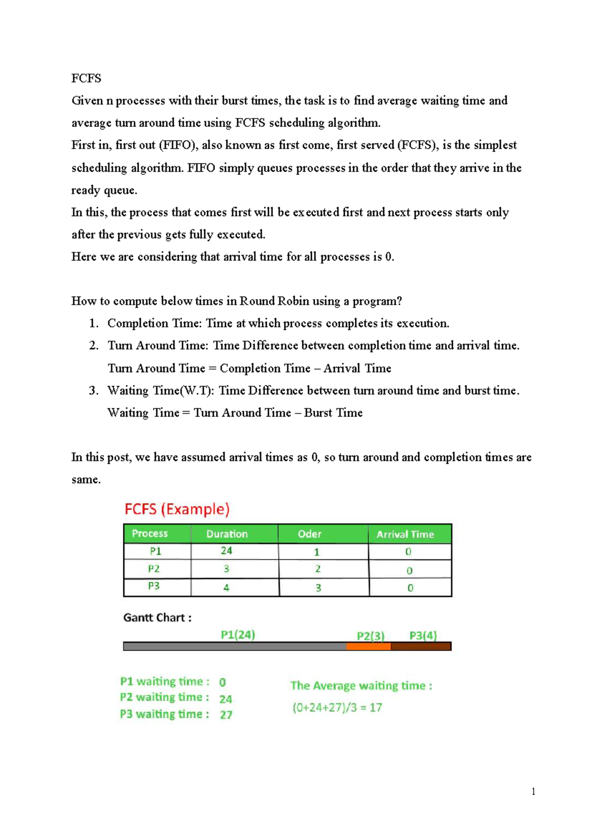 FCFS & SJF CPU Scheduling Algorithms: Avg Waiting & Turnaround Times ...