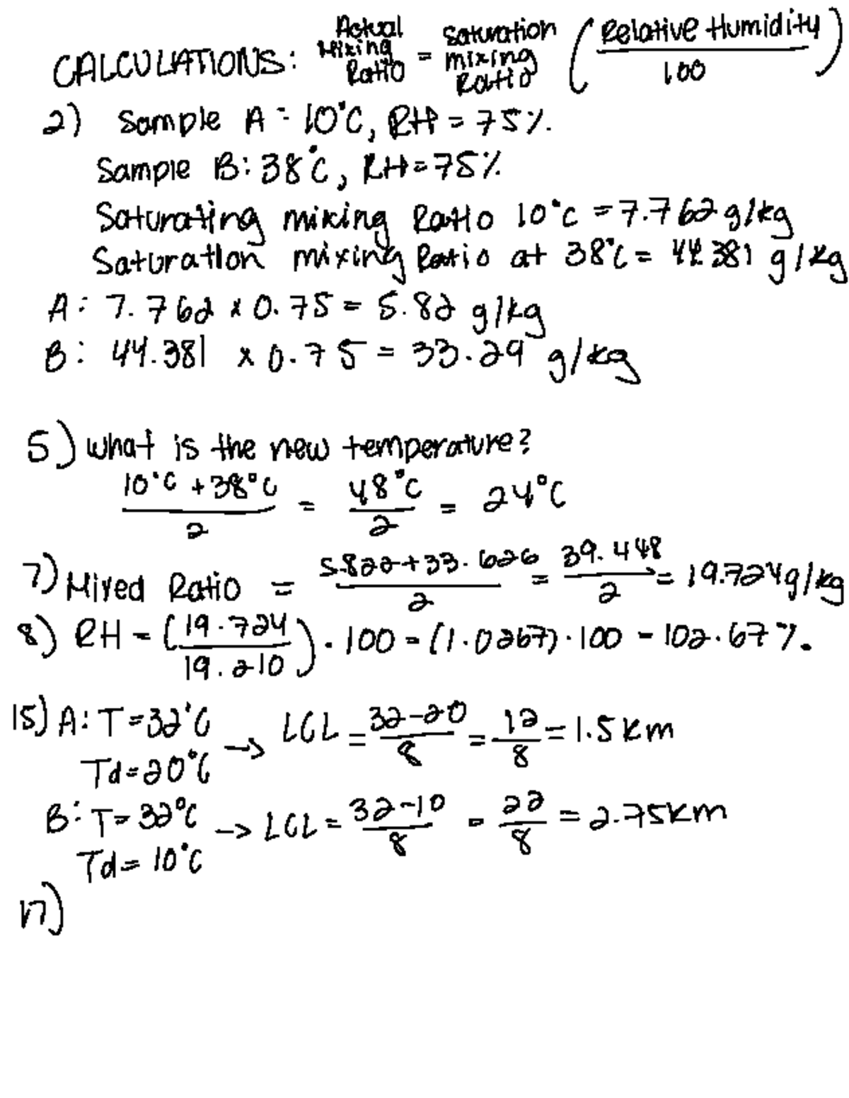 Saturation Calculations for Mixing Ratio in Relative Humidity ...