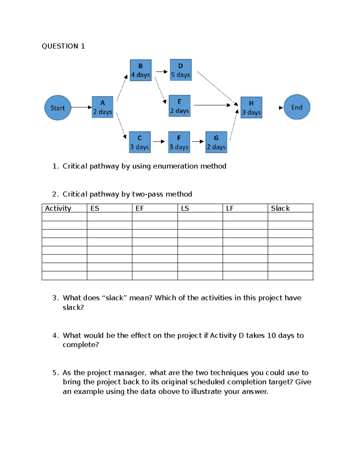 ISYS2013 Practical: Simulation Review Questions and Project Management ...
