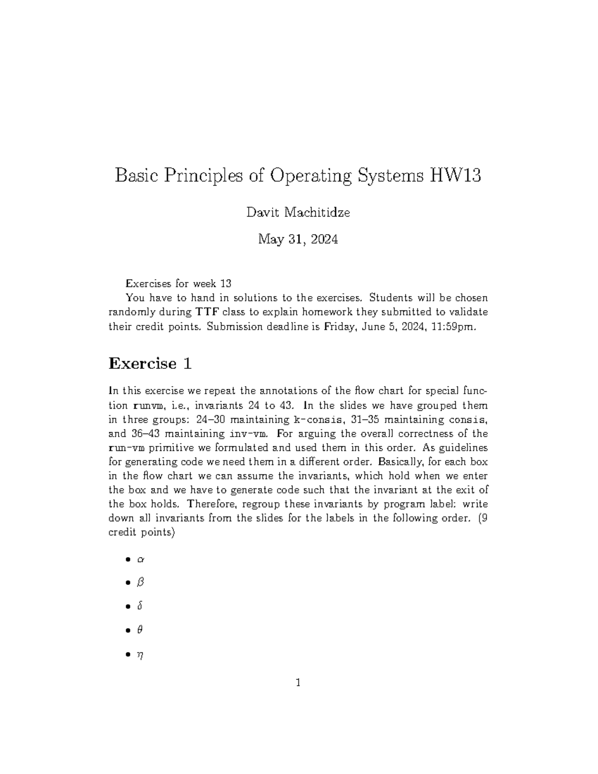 OS HW13: Basic Principles of Operating Systems Exercises & Solutions ...