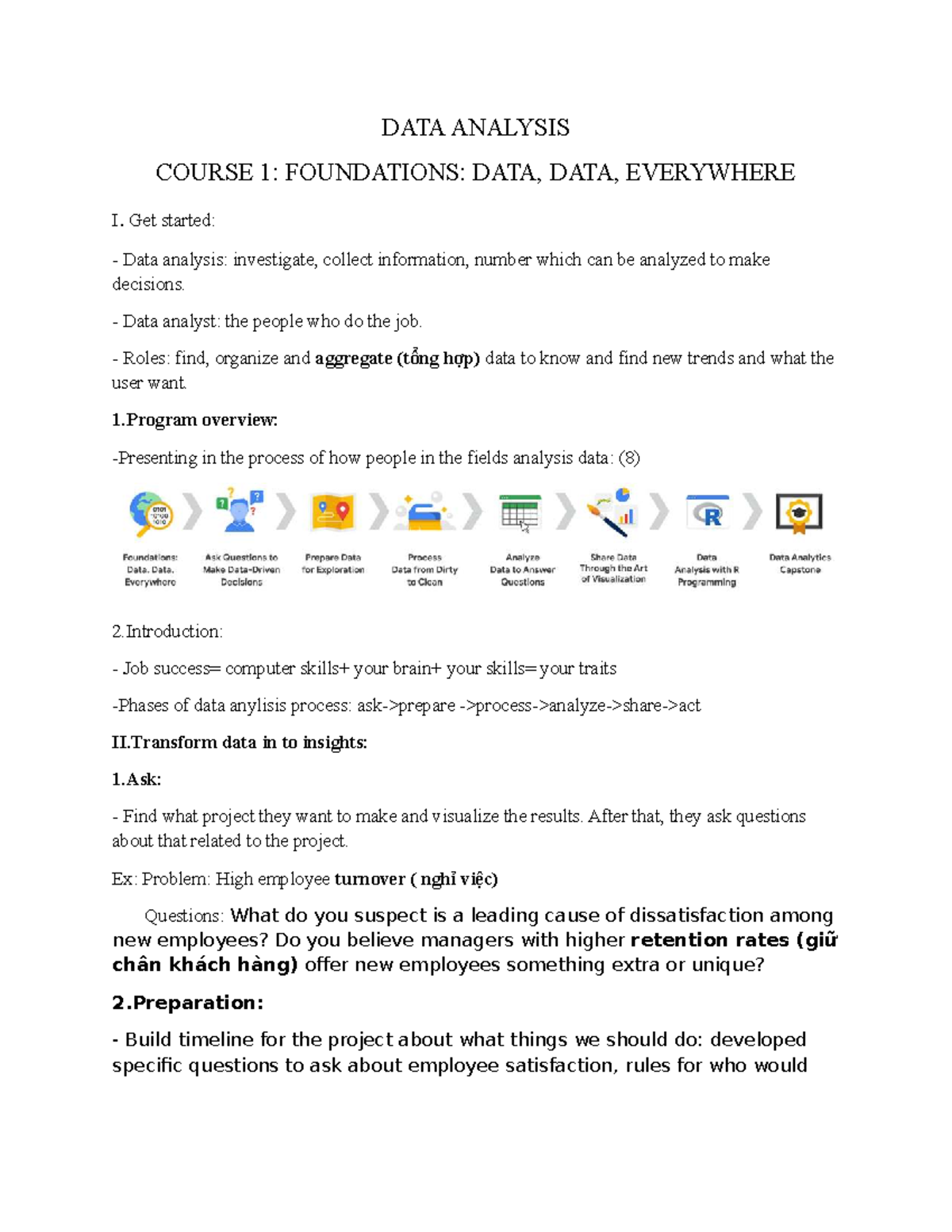 DATA ANALYSIS COURSE 1: FOUNDATIONS AND INSIGHTS - Studocu